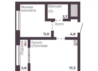 Продажа однокомнатной квартиры, 36.6 м2, Челябинск, Тракторозаводский район