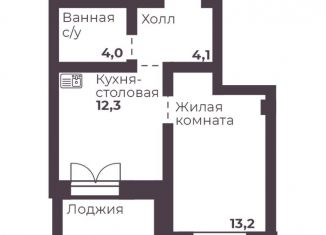 Продается однокомнатная квартира, 33.6 м2, Челябинск, Тракторозаводский район