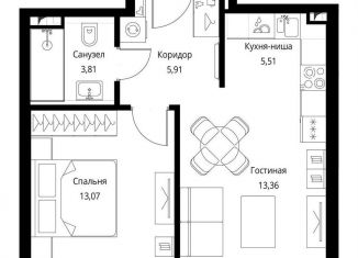1-комнатная квартира на продажу, 41.7 м2, Москва, метро Селигерская