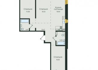 Квартира на продажу со свободной планировкой, 94.3 м2, Иркутск, улица Пискунова, 132