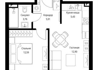 Продажа 1-комнатной квартиры, 40.6 м2, Москва, метро Селигерская