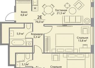 Продаю двухкомнатную квартиру, 76 м2, Москва, метро Мичуринский проспект, улица Лобачевского, 124к3А