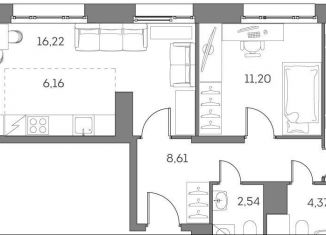 2-комнатная квартира на продажу, 65.9 м2, Москва, Нижегородский район, Рязанский проспект, 2с27