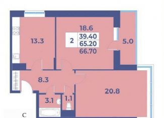 Продам двухкомнатную квартиру, 66.7 м2, поселение Первомайское, жилой комплекс Эдельвейс, к5А