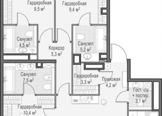 3-комнатная квартира на продажу, 163.6 м2, Москва, Пресненский район