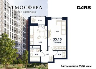 Продается 1-ком. квартира, 35.1 м2, Ульяновск, жилой комплекс Атмосфера, 5, Заволжский район