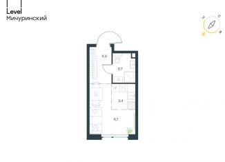 Продается квартира студия, 21.4 м2, Москва, жилой комплекс Левел Мичуринский, к7