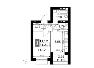 Продажа 1-ком. квартиры, 31.2 м2, Московская область