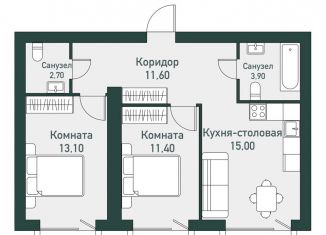 2-ком. квартира на продажу, 59.4 м2, Челябинская область