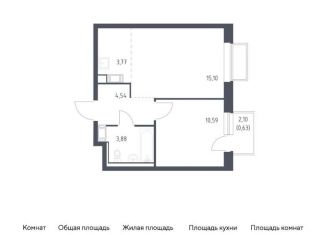 Продается однокомнатная квартира, 38.5 м2, Московская область, жилой комплекс Томилино Парк, к6.1