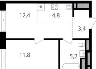 1-комнатная квартира на продажу, 37.6 м2, Москва, ВАО