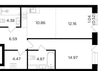 Продается 1-комнатная квартира, 60.4 м2, Москва, жилой комплекс Форивер, 10, ЖК Форивер
