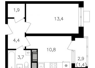 Продается 1-комнатная квартира, 36.3 м2, Москва, метро Народное Ополчение