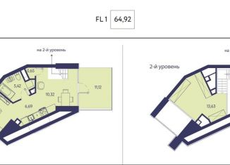 Продам 2-ком. квартиру, 64.9 м2, Крым