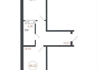 Продажа 1-комнатной квартиры, 46.2 м2, Челябинская область, Днепропетровская улица, 5.3.1
