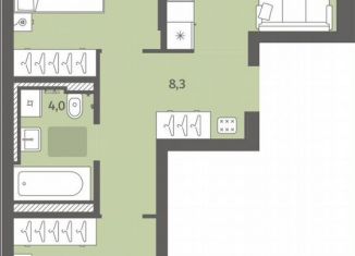 Продажа двухкомнатной квартиры, 53.6 м2, деревня Хохряки