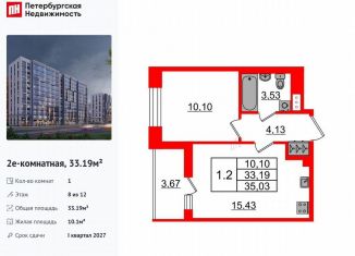 Продаю 1-ком. квартиру, 33.2 м2, Санкт-Петербург, Приморский район