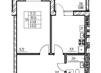 Продажа 1-ком. квартиры, 41.5 м2, Калининград, Старокаменная улица, 3Б, ЖК Домарт