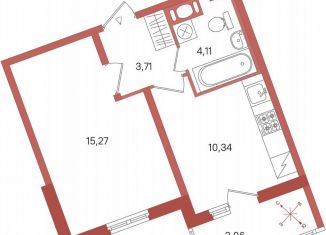 Однокомнатная квартира на продажу, 35.4 м2, Сертолово