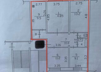 Продам 4-ком. квартиру, 77.1 м2, деревня Клопицы, деревня Клопицы, 14