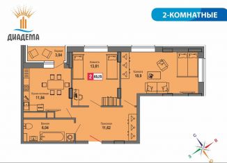 Двухкомнатная квартира на продажу, 65.3 м2, Тверская область