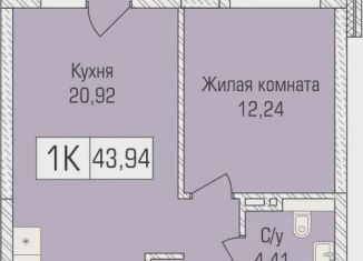 Продается 1-ком. квартира, 43.5 м2, Новосибирск, улица Объединения, 102/4с, Калининский район