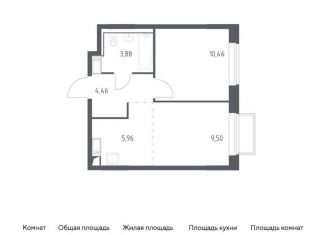 Продаю однокомнатную квартиру, 34.3 м2, посёлок Мирный, жилой комплекс Томилино Парк, к6.2