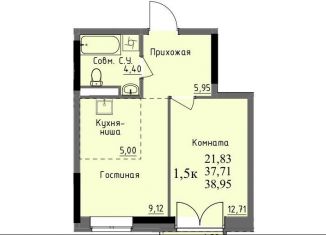 Продается однокомнатная квартира, 37.7 м2, Удмуртия, улица Ключевой Посёлок, 23литА