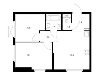 Продается 2-ком. квартира, 48.5 м2, Москва, Люблинская улица, 78к2, Люблинская улица