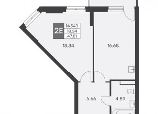 Продажа 1-комнатной квартиры, 47.8 м2, Екатеринбург, улица Громова, 26, метро Чкаловская