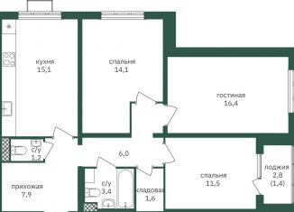 Продажа 3-комнатной квартиры, 79.8 м2, Москва, район Чертаново Южное, жилой комплекс Зелёная Вертикаль, 4