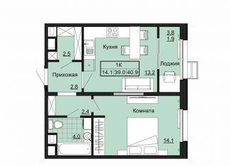 Продажа 1-комнатной квартиры, 40.9 м2, Владимирская область