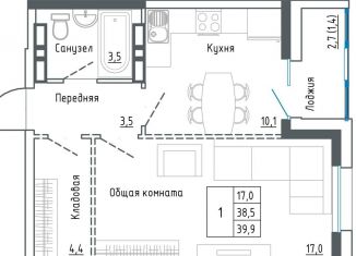 Продам 1-ком. квартиру, 41.3 м2, Уссурийск, улица Александра Францева, 42