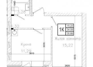 Продается однокомнатная квартира, 34 м2, Новосибирск, ЖК На Шоссейной