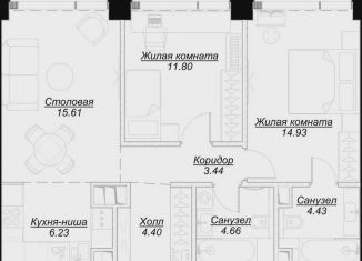 2-комнатная квартира на продажу, 65.4 м2, Москва, 4-я улица Марьиной Рощи, 12к2, ЖК Мод