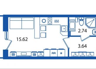Квартира на продажу студия, 22.8 м2, Санкт-Петербург, ЖК Полис Приморский