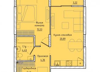 Однокомнатная квартира на продажу, 49.3 м2, Екатеринбург, ЖК Клевер Парк