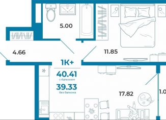 Продаю однокомнатную квартиру, 39.3 м2, Тюмень, ЖК Краснолесье, Селекционная улица, 8