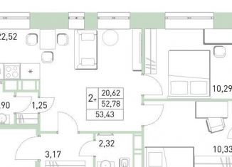 Продам 3-ком. квартиру, 53.4 м2, Балашиха, жилой комплекс Столичный, к23, ЖК Столичный