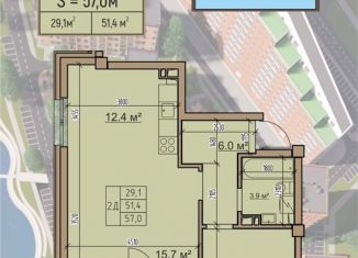 Продаю 2-ком. квартиру, 57 м2, Абакан, улица Комарова, 5Бк2, ЖК Комарово