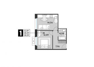 1-комнатная квартира на продажу, 38.6 м2, Реутов