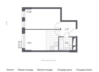 Продаю однокомнатную квартиру, 39.7 м2, Московская область, жилой комплекс Спутник, к15