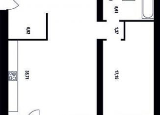 Продам 1-комнатную квартиру, 69 м2, Тюмень, улица Тимофея Кармацкого, 5, ЖК Ария