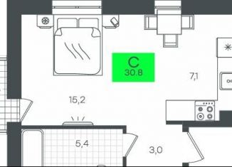 Продается квартира студия, 30.8 м2, Тюмень, улица Василия Малкова, 7, ЖК Гранд Квартал