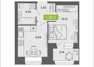 1-комнатная квартира на продажу, 29.1 м2, Архангельская область