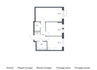 Продажа 2-ком. квартиры, 52.8 м2, Московская область