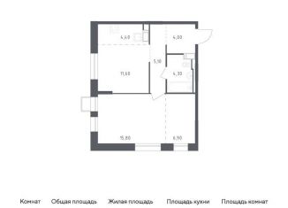 Продается 1-ком. квартира, 52.1 м2, посёлок Песочный
