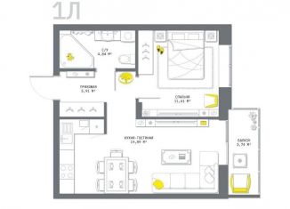 Продам 1-комнатную квартиру, 46 м2, Тульская область