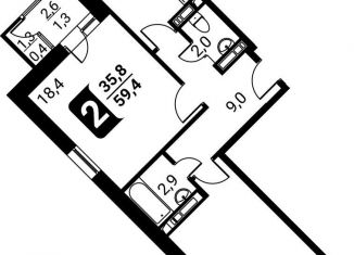 Продается 2-ком. квартира, 59.4 м2, посёлок Развилка, жилой комплекс Три Квартала, к13, ЖК Три Квартала