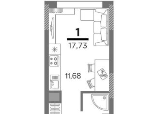 Продается 1-комнатная квартира, 17.7 м2, Рязань